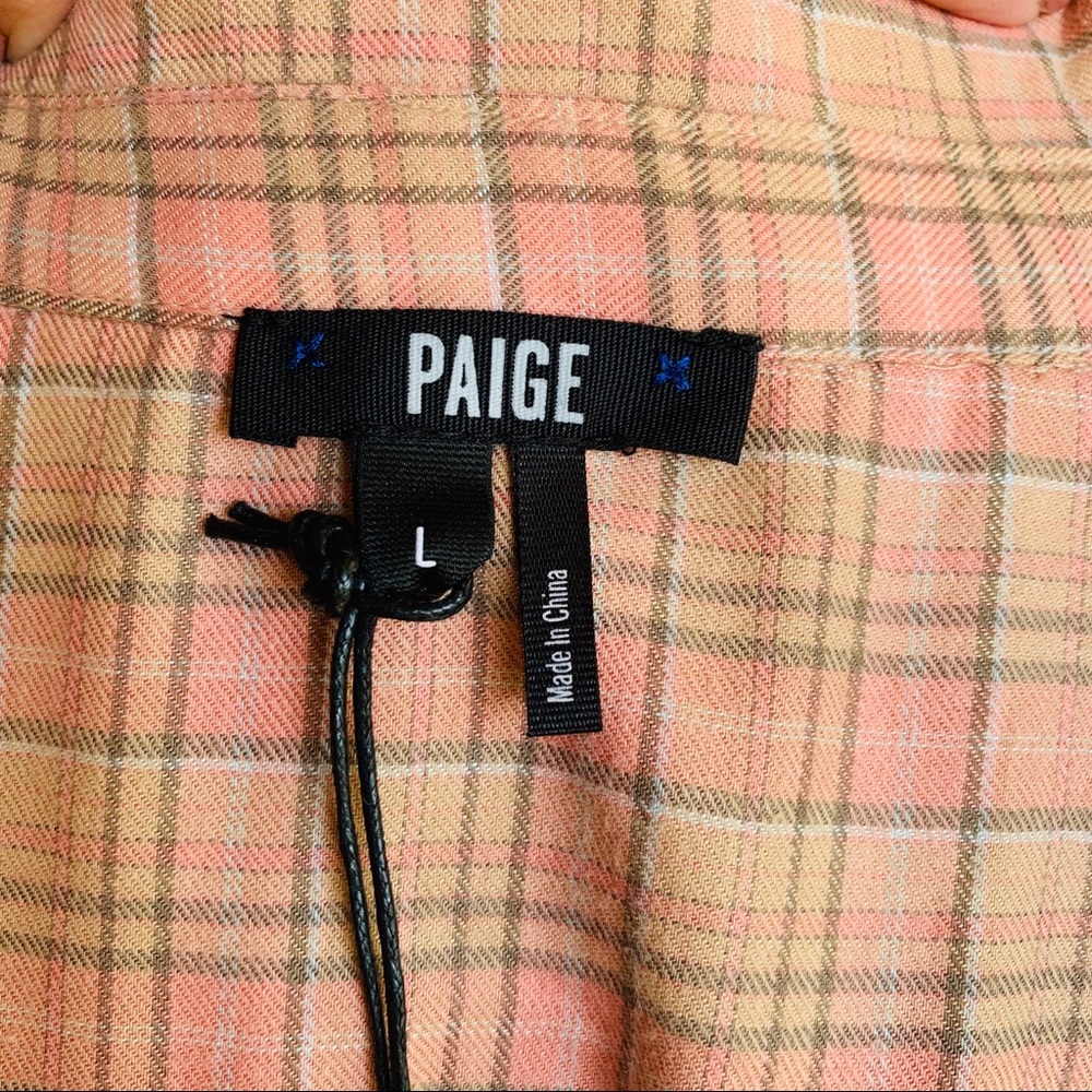 PAIGE Plaid Button Down Long Sleeve Kamie Shirt. - Picture 7 of 8